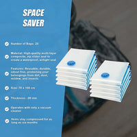 Vacuum Bags Clothes Sealed Clothing Bag Travel Compact Storage Space Saver x20 Home & Garden Kings Warehouse 