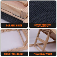 VaKa 70cm Foldable Dog Pet Ramp Adjustable Height Dogs Stairs For Bed Sofa 82006 Pet Care Kings Warehouse 