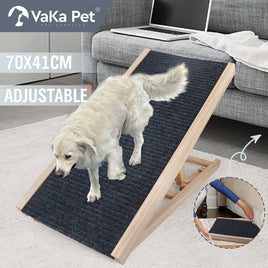 VaKa 70cm Foldable Dog Pet Ramp Adjustable Height Dogs Stairs For Bed Sofa 82006 Pet Care Kings Warehouse 