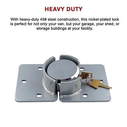 Van Door Lock With Brackets - Heavy Duty Security Vehicle Hasp Padlock Tools Kings Warehouse 