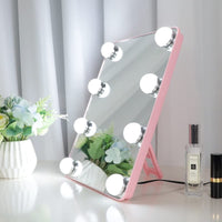 Vanity Mirror with Lights with 8 Dimmable Bulbs for Makeup and Travel (Pink, 30 x23 cm) Kings Warehouse 