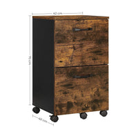 VASAGLE 2 Drawer File Cabinet with Wheels Kings Warehouse 