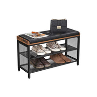 VASAGLE 3 Tier Shoe Storage Bench with Padded Seat Kings Warehouse 