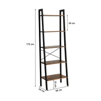 VASAGLE 5 Tiers A-shaped Ladder Storage Shelf Rustic Brown Kings Warehouse 