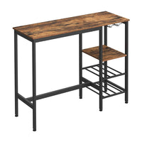 VASAGLE Bar Table with Wine Glass Holder and Bottle Rack LBT013B01 Kings Warehouse 
