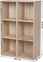 VASAGLE Bookcase with 6 Compartments Wooden Shelving Kings Warehouse 