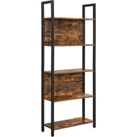 VASAGLE Bookshelf with 5 Shelves Rustic Brown and Black