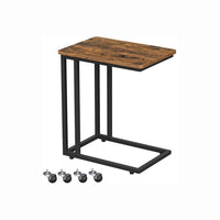 VASAGLE C-Shaped End Table with Steel Frame and Castors Kings Warehouse 