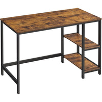 VASAGLE Computer Desk with 2 Shelves Rustic Brown and Black LWD47X Kings Warehouse 