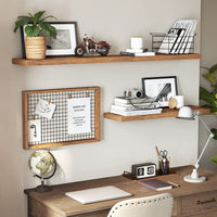 VASAGLE Floating Wall Shelf for Photos Decorations Rustic Brown Kings Warehouse 