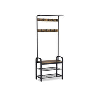 VASAGLE Industrial Coat Rack with Bench for Entryway Kings Warehouse 