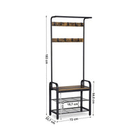 VASAGLE Industrial Coat Rack with Bench for Entryway Kings Warehouse 