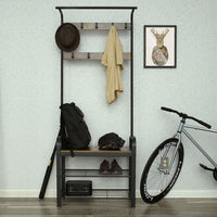 VASAGLE Industrial Coat Rack with Bench for Entryway Kings Warehouse 