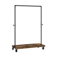 VASAGLE Industrial Pipe Style Rolling Garment Rack with Shoe Shelf Kings Warehouse 