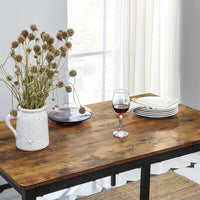 VASAGLE Industrial Rustic Brown Dining Table with 2 Benches Kings Warehouse 