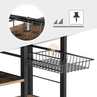 VASAGLE Kitchen Storage Shelves with Wire Basket and 6 S-Hooks Kings Warehouse 