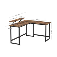 VASAGLE L-Shaped Desk with Screen Stand for Studying, Gaming, Working, Space-Saving Kings Warehouse 