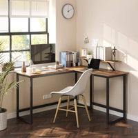 VASAGLE L-Shaped Desk with Screen Stand for Studying, Gaming, Working, Space-Saving Kings Warehouse 