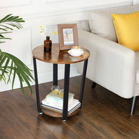 VASAGLE Round Side Table with Shelf Kings Warehouse 