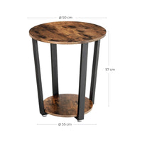 VASAGLE Round Side Table with Shelf Kings Warehouse 