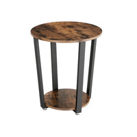 VASAGLE Round Side Table with Shelf Kings Warehouse 