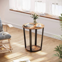 VASAGLE Round Side Table with Shelf Kings Warehouse 