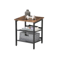 VASAGLE Set of 2 Side Table with 2 Mesh Shelves Kings Warehouse 