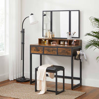 VASAGLE Vanity Dressing Table with Trifold Mirror Kings Warehouse 