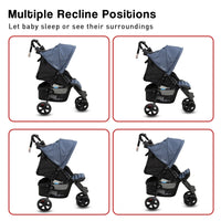 Veebee Navigator Stroller 3-wheel Pram For Newborns To Toddlers - Glacier Kings Warehouse 