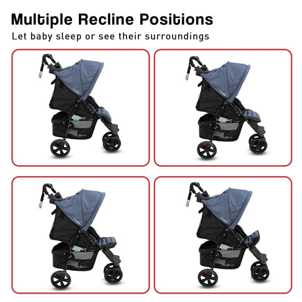Veebee Navigator Stroller 3-wheel Pram For Newborns To Toddlers - Glacier Kings Warehouse 