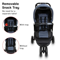 Veebee Navigator Stroller 3-wheel Pram For Newborns To Toddlers - Glacier Kings Warehouse 