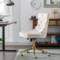 Velvet Home Office Chair- Beige Furniture Kings Warehouse 