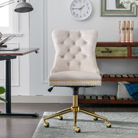 Velvet Home Office Chair- Beige Furniture Kings Warehouse 