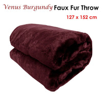 Venus Burgundy Faux Fur Throw Rug 127 x 152 cm Home & Garden Kings Warehouse 