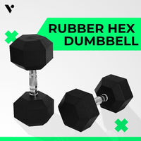 Verpeak Rubber Hex Dumbbells 27.5kg - VP-DB-111 Kings Warehouse 