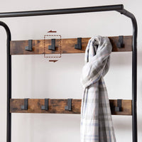 Vintage Coat Rack Shoe Bench, Wood Look Accent Furniture and Metal Frame Furniture Kings Warehouse 