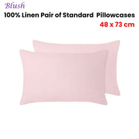 Vintage Design Homewares 100% Linen Pair of Standard Pillowcases Blush 48 x 73 cm Home & Garden Kings Warehouse 