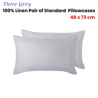 Vintage Design Homewares 100% Linen Pair of Standard Pillowcases Dove Grey 48 x 73 cm Home & Garden Kings Warehouse 