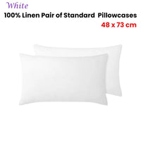 Vintage Design Homewares 100% Linen Pair of Standard Pillowcases White 48 x 73 cm Home & Garden Kings Warehouse 
