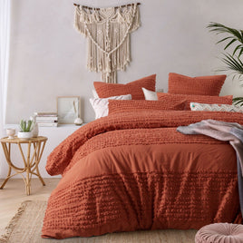 Vintage Design Homewares Betty Tobacco Quilt Cover Set Double Home & Garden Kings Warehouse 