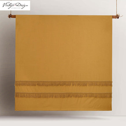 Vintage Design Homewares Boho Ochre Cotton Tassel Quilt Cover Set Queen Home & Garden Kings Warehouse 