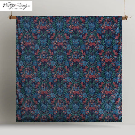 Vintage Design Homewares Canterbury Printed Velvet Quilt Cover Set Queen Home & Garden Kings Warehouse 