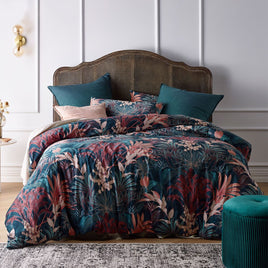Vintage Design Homewares Etheridge Printed Velvet Quilt Cover Set Queen Home & Garden Kings Warehouse 