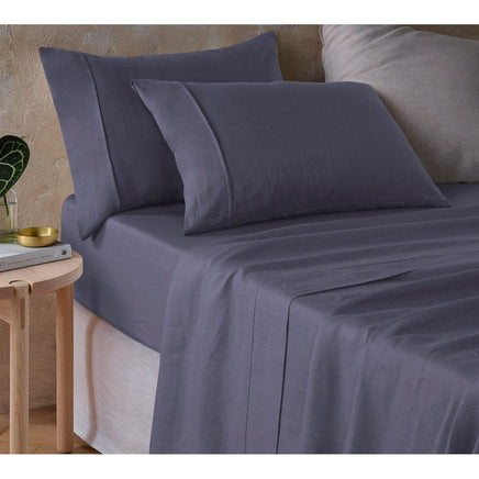 Vintage Design Homewares Grisaille Hemp Sheet Set Queen Home & Garden Kings Warehouse 