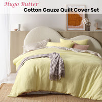 Vintage Design Homewares Hugo Butter Cotton Gauze Quilt Cover Set King Home & Garden Kings Warehouse 