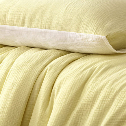 Vintage Design Homewares Hugo Reversible White Butter Cotton Gauze Quilt Cover Set Queen Home & Garden Kings Warehouse 