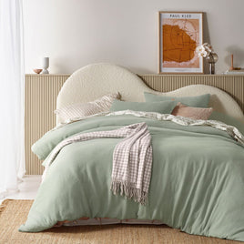 Vintage Design Homewares Hugo Sage Cotton Gauze Quilt Cover Set Queen Home & Garden Kings Warehouse 