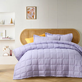 Vintage Design Homewares Lilac French Linen Coverlet Set King Home & Garden Kings Warehouse 