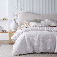 Vintage Design Homewares Malvern White Cotton Quilt Cover Set Queen Home & Garden Kings Warehouse 