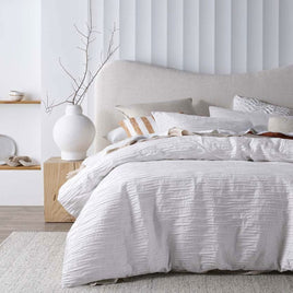Vintage Design Homewares Malvern White Cotton Quilt Cover Set Queen Home & Garden Kings Warehouse 